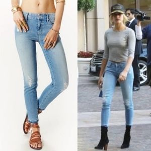 MOTHER Undone Hem Looker Crop Jeans size 27 Cliffhanger